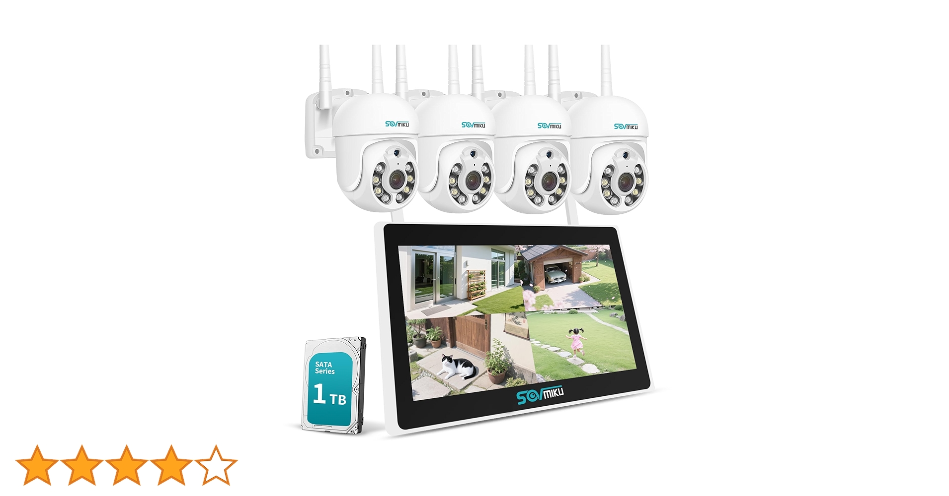 Amazon.co.jp: Sovmiku 10インチモニタ一体型NVR 500万画素